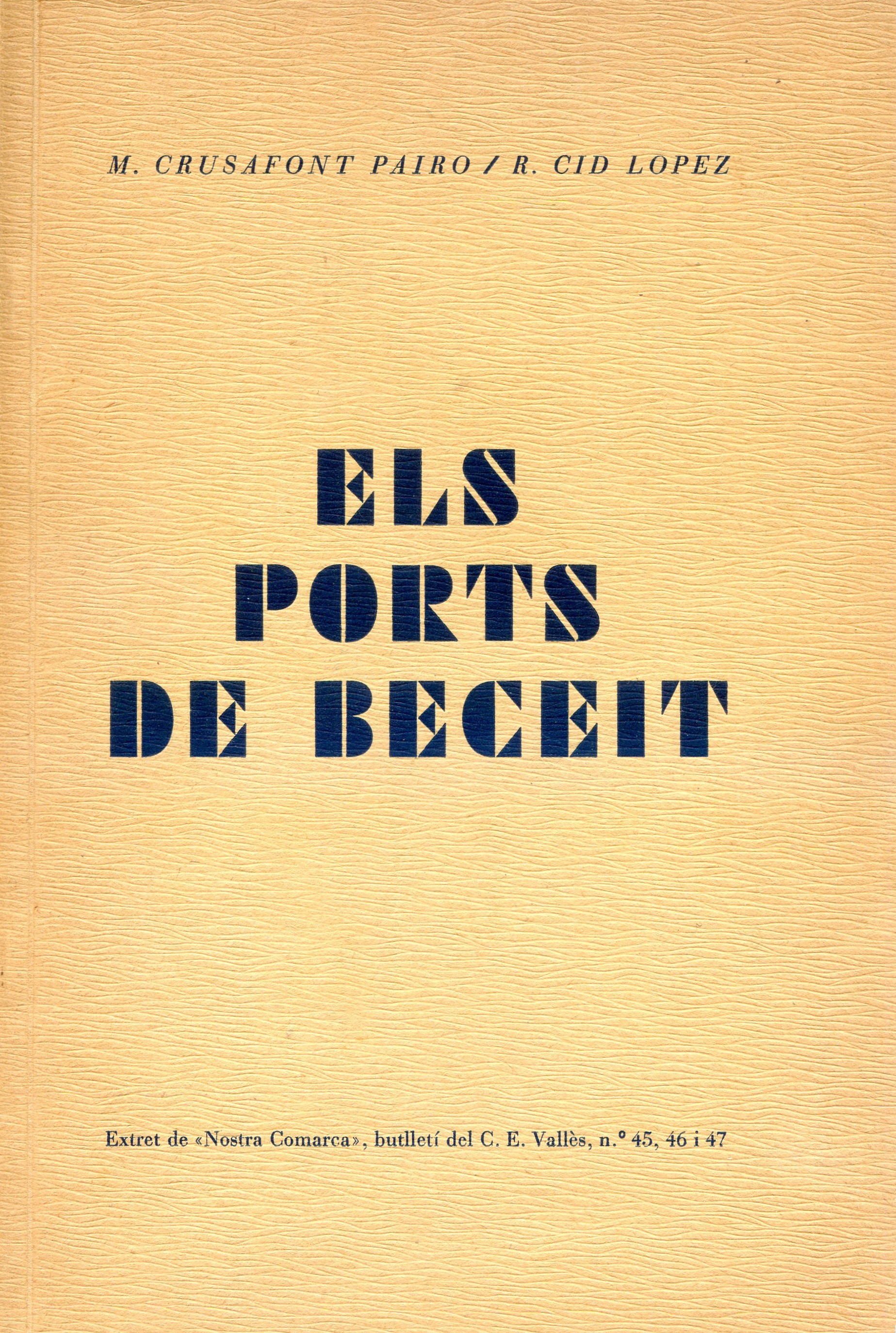 Ports de Beceit, Els - Portada